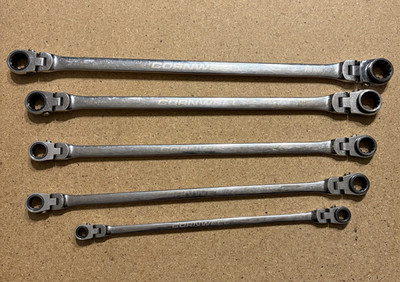 Cornwell CRW Metric Flex Head Reversible Ratcheting Box Wrench Set 5pc