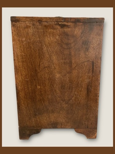 Vtg Handcrafted France Wood 8 Drawer Chest Metal Fleur De Lis Emblems 13½ x 9” - Picture 5 of 17