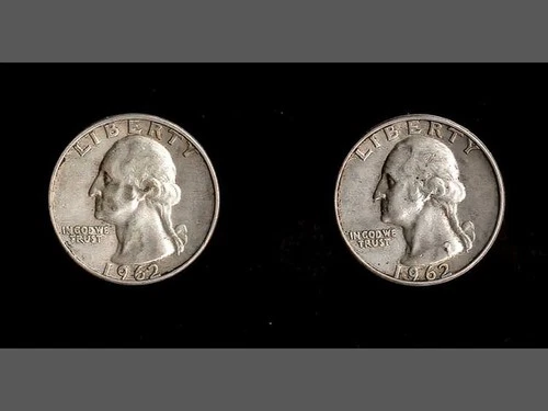 1962 d Washington Quarters  (x2 )~  90% SILVER Denver Mint