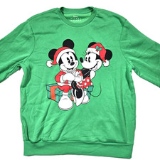 New Mickey Mouse Minnie Mouse Disney Pullover Sweatshirt Fleece Adult Large