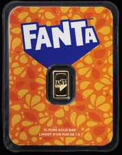 Orange Fanta 1 Gram Gold Bar PAMP Swiss in Assay Card 5754.14 per troy oz