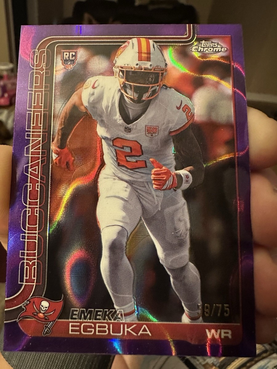 2025 Topps Chrome Emeka Egbuka Purple Lava /75 Refractor Rookie RC