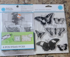 Martha Stewart Acrylic Stamps Unmounted Clear Butterflies and Boarders