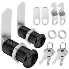 Cabinet Cam Lock Keyed Alike Black 1-1/2 Inch Cam Locks with Keys Secure File...