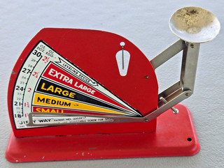 Vintage Egg Scale “Jiffy Way” Original Paint Red Metal