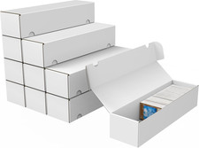 Trading Card Storage Box, 10-Pack 1100 Count White Corrugated Cardboard Box  Bu