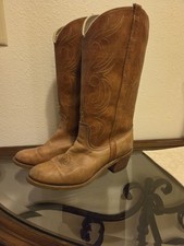 Vintage 70' s Dingo Brown Cowboy Western Boots Womens 9.5 M