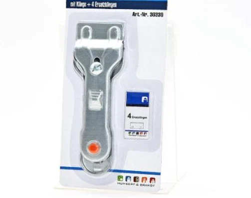 HUB Glasschaber 4 Ersatzklingen Feldschaber Glaskochfeldschaber Reinigungsschaber