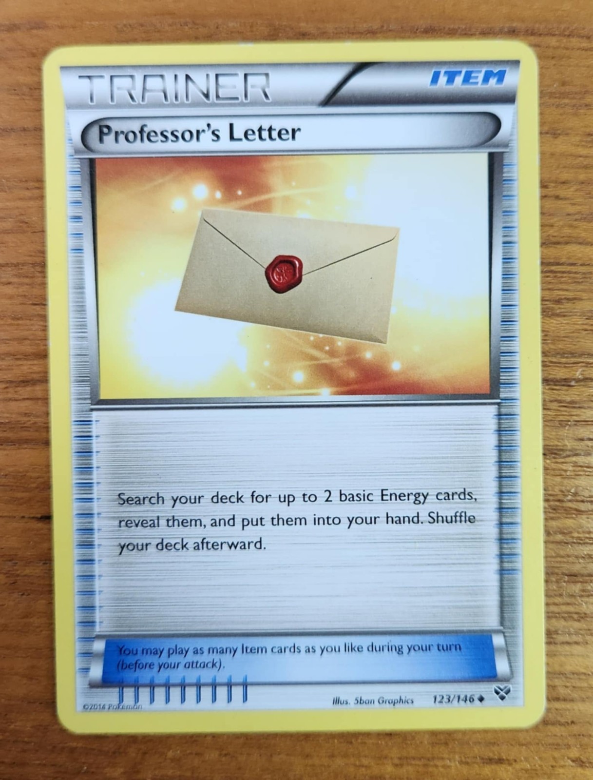 Uncommon Professor's Letter Pokemon Trainer Card, XY Set 123/146