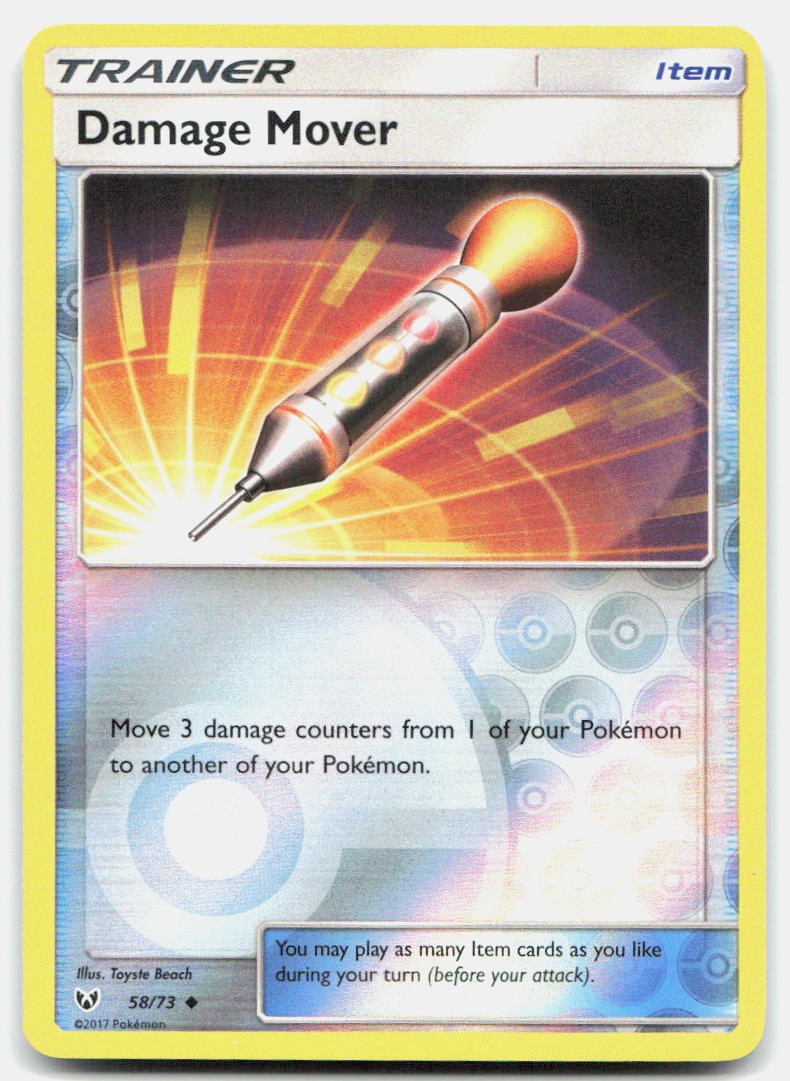 Shining Legends Damage Mover NM Reverse Holo Uncommon Pokemon Tcg Card