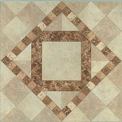 Beige Vinyl Floor Tile 40 Pcs Self Adhesive Flooring - Actual 12'' x 12''