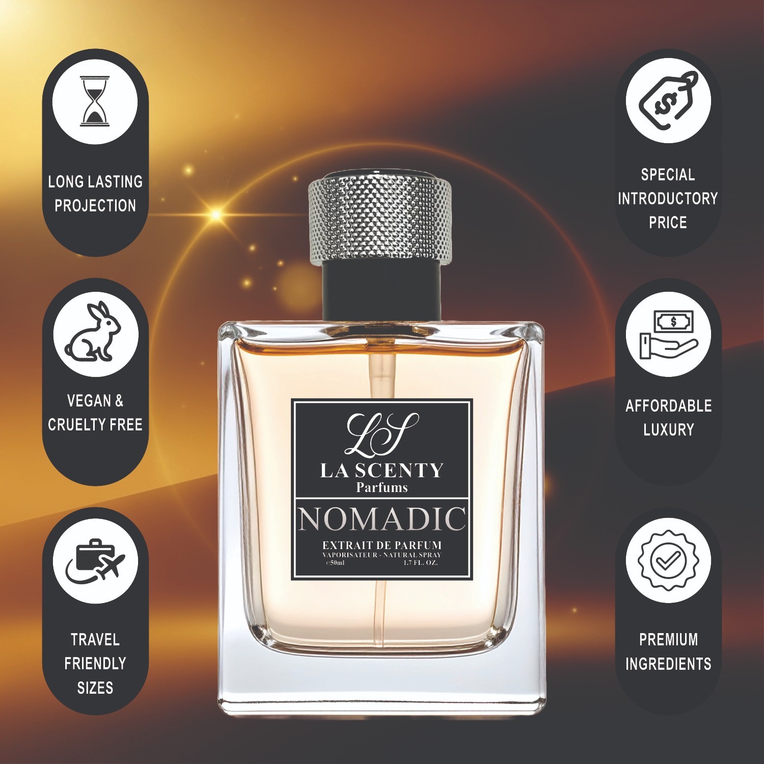 LaScenty NOMADIC | Inspired by Ombre Nomade | Unisex Extrait de Parfum 50ml