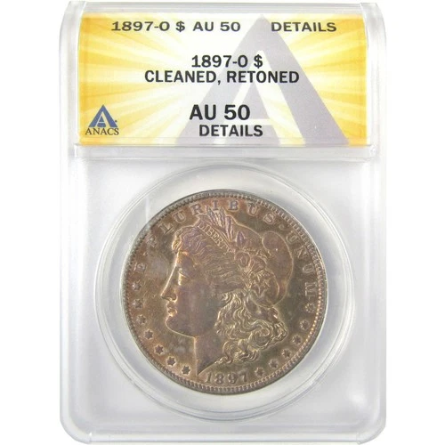 1897 O Morgan Dollar AU 50 Details ANACS Silver $1 Coin SKU:I19203