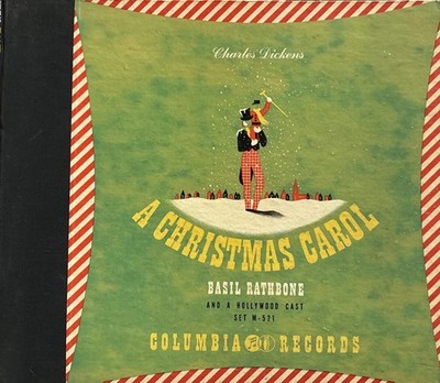 A Christmas Carol. BASIL RATHBONE. Columbia M-521 Album VG- / 3 78 Records APPEA