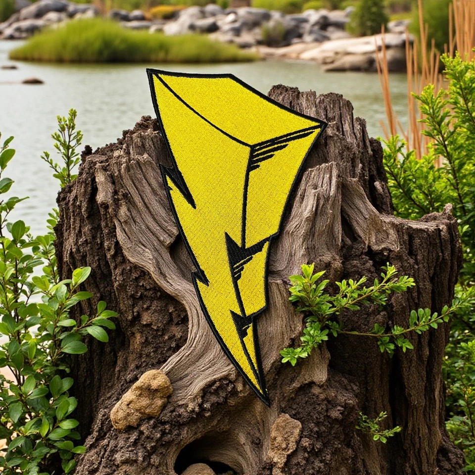A Lightning Bolt Patch - 9.09" x 4.87/Iron On/Sew On - Image 2 of 4