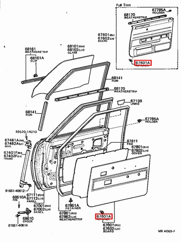 Genuine 4Runner VZN66 VZN61 RN75 RN70 RN66 RN65 RN61 Front Door Trim Clip x5 - Picture 7 of 20