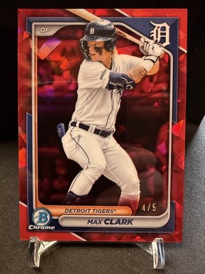 Max Clark 2024 Bowman Chrome #BCP-195 Red Sapphire /5 Detroit Tigers