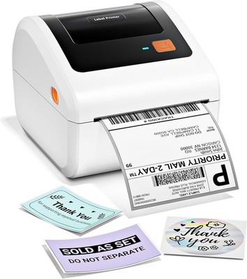Phomemo D450BT 4x6 Wireless Shipping Label Printer with 20pcs labels for package