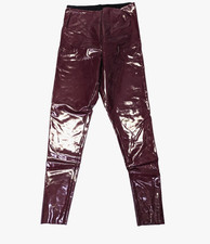 COMMANDO High Shine Faux Patent Leather Leggings Burgundy Large NWOT