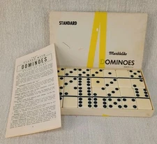 Vintage Set Of  Puremco No. 616 Standard Marblelike Dominoes Made In USA