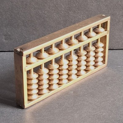 Vintage Solid Brass Miniature Working Abacus   Paperweight, Gift, Fidget Toy