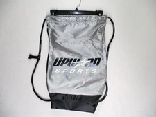 Upward Sports Gray/Black Drawstring Cinch Bag Sack Backpack W/ String Clip
