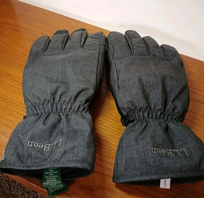 LL Bean Gore-Tex Primaloft Ski Glove Gray Winter Snow Gloves Men s Size L