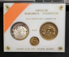 1977 American Numismatic Association 86th Anniv 3 Pc Bronze & Silver Medal Set