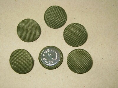 OLIVGRÜNE LEINWANDKNÖPFE 23 mm & 19 mm POLSTERIE - HANDWERK - WEICHE MÖBEL B47