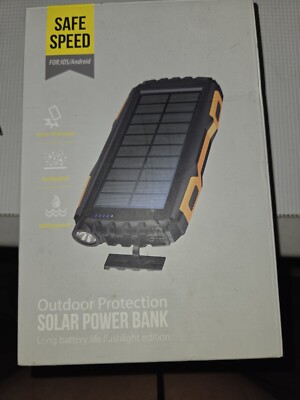 42,800 MAH Mregb SAFE SPEED-SOLAR POWERED-WATERPROOF-CHARGING BANK w/FLASHLIGHT