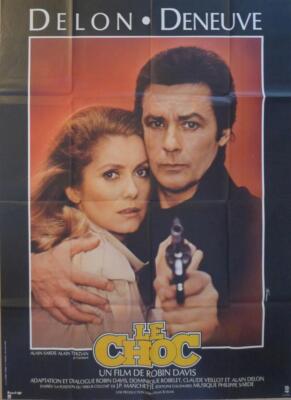 LE CHOC - ALAIN DELON / CATHERINE DENEUVE - ORIGINAL LARGE FRENCH MOVIE POSTER