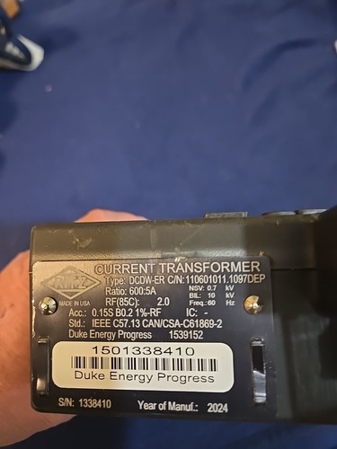 Ritz DCDW-ER 600/5A Current Transformer 110601011.1097DEP - Picture 2 of 3