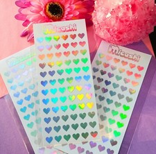 Holographic Deco Stickers Sheet  heart stickers  planner, polco decoration
