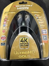 HDMI Monster Cable, 4K HDR Ultra HD Gold, 6ft., new