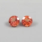 Extra Fine Natural Ceylon Padparadscha Sapphire Round Gemstone Cut Pair 6x6 MM