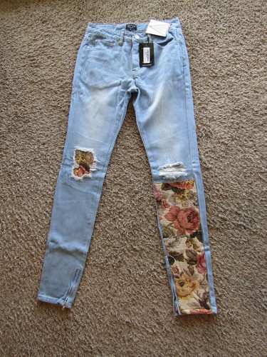 NWT Boohoo Man Skinny Stacked Tapestry 