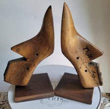 Vintage 1958  1963 Wood shoe forms Book Ends. Central Last REDUCED TO SELL 