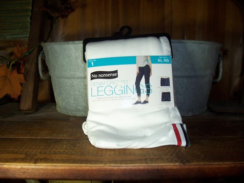NO NONSENSE WOMENS DENIM CROPPED LEGGINGS SIZE XL 16-18 WHITE CASUAL COMFORTABLE