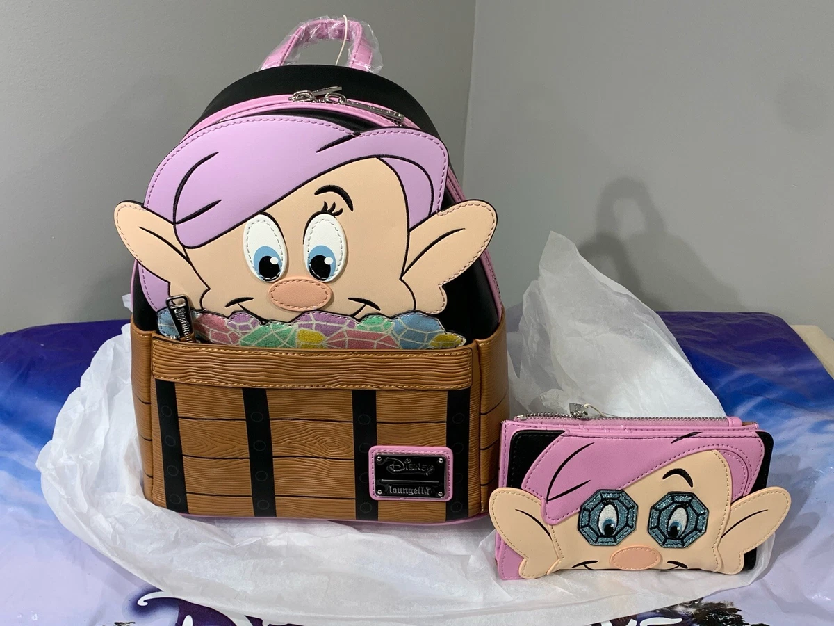 Loungefly Disney Snow White and the Seven Dwarfs Dopey Mini Backpack u0026  Wallet | eBay