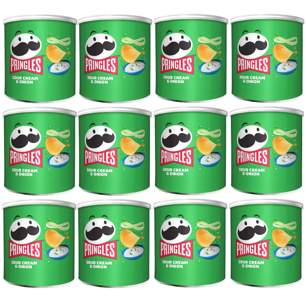 Pringles Sour Cream And Cebolla De Sauerrahm Y Cebollas 70g 12er Paquete