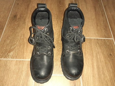 Harley Davidson Faded Glory Women's Black Leather Moto Boots Size 7 1/2 USA