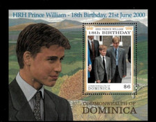 VINTAGE CLASSICS Dominika2000 Książę William Pamiątka Arkusz znaczków Scott 2230 MNH