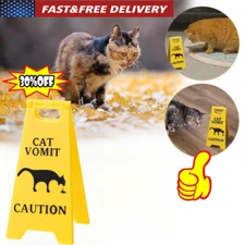 Cat Vomit Sign Warning Sign Cat Sign Decoration Courtyard Sign "Cat Vomit USA