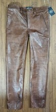 Men's Real Vintage Leather Pants Thick Vintage Leather 5 Pockets Bikers Pants