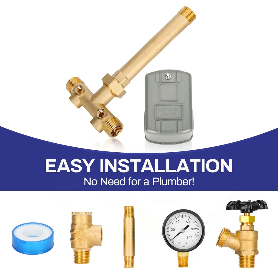 Upgrade Pressure Tank Tee Kit for Water Well Pressure Tank, Well Tank