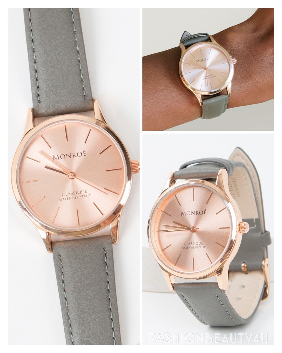 NEW! Monroe Classique Watch in Sunburst Solerose – Charcoal  display picture 2