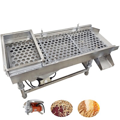Single Layer Linear Vibrating Screen 20mm Round Mesh Screening Machine 80W 110V