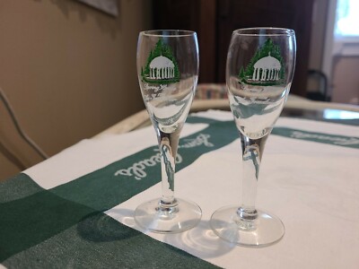 Two Nice Rare Greenbrier Resort Hotel Hand Painted Springhouse 4 1/4'' Cordials