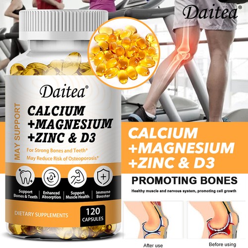 Daitea Calcium Magnesium Zink mit Vitamin D3, für starke Knochen und Zähne - Bild 3 von 12