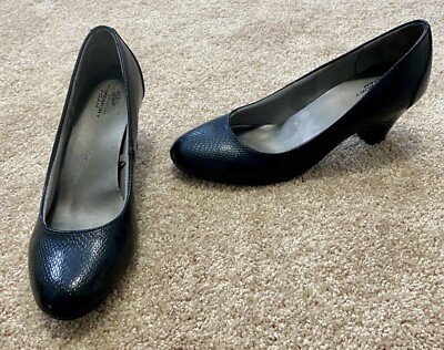 LifeStride Worklife Memory Foam Shoes Womens Faux Leather Casual Slip  Ons